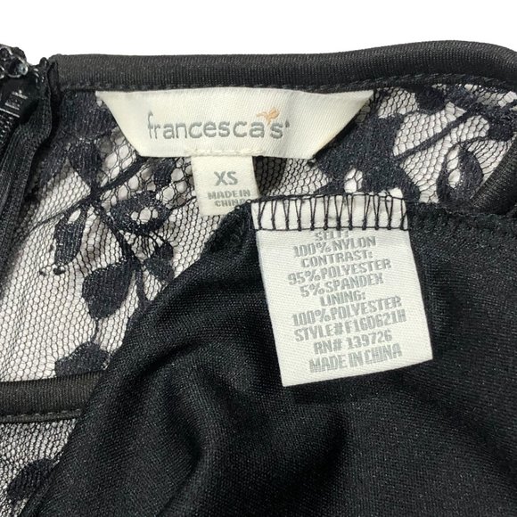 Francesca's Womens Size XS Black Sheer Lace Mesh Fit Flare Lined Dress - Picture 6 of 9